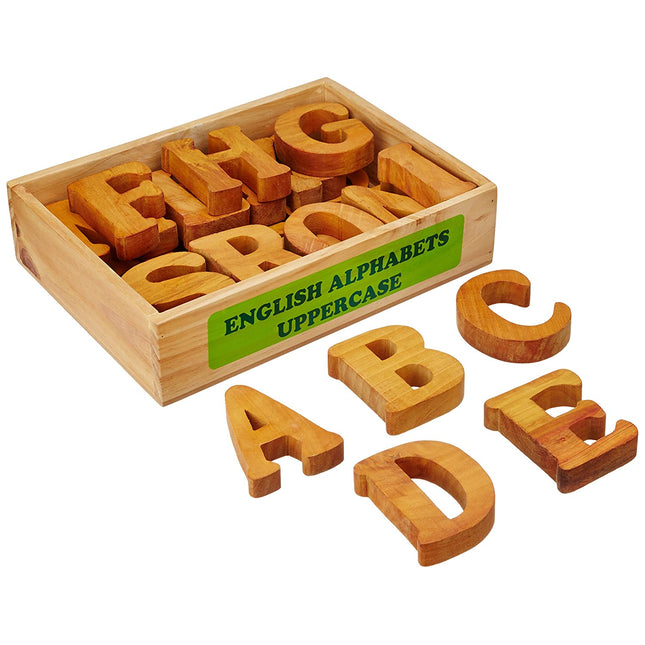 ENGLISH ALPHABET-UPPERCASE-IN WOODEN BOX