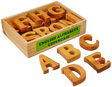 ENG. ALPHABETS UPPERCASE-COLOURED IN WOODEN BOX