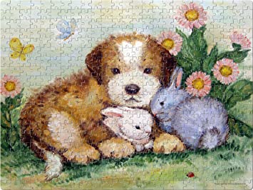 PUPPY AND RABBITS