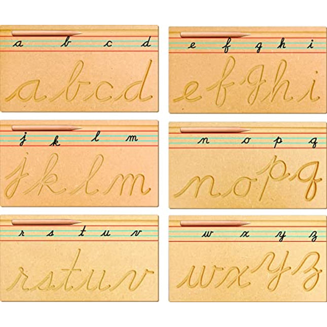 CARVING ENGLISH CURSIVE WRITING (SET OF 6 TRAY)