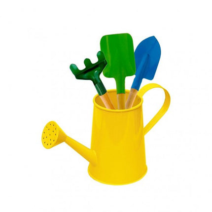 WATERING CAN WITH GARDENING TOOLS (YELLOW)-BIG