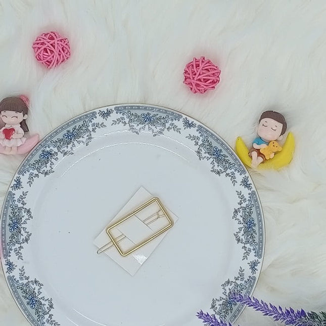 Plain Golden Clips - Rectangle - CTKA0011