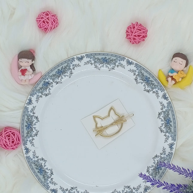 Plain Golden Clips - Cat - CTKA0017