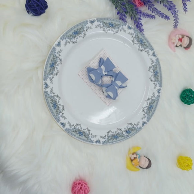 Bow Clips - Dots - Light Blue - CTKA0031