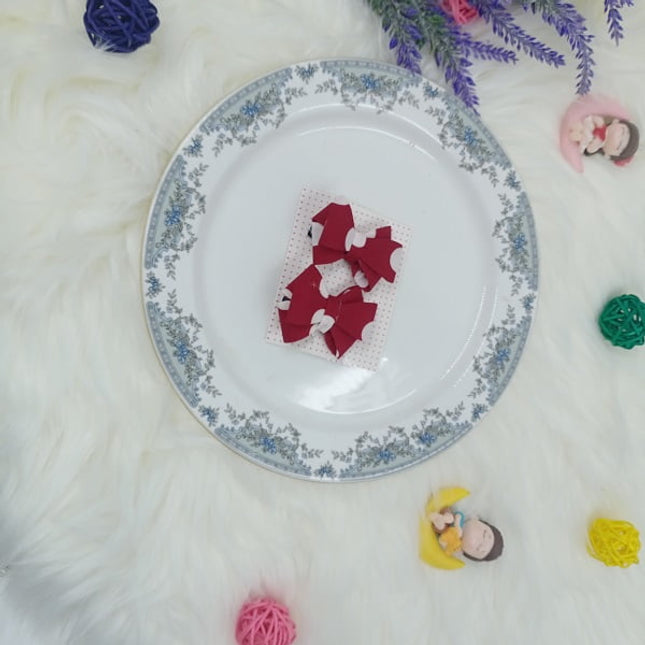 Bow Clips - Dots - Red - CTKA0033