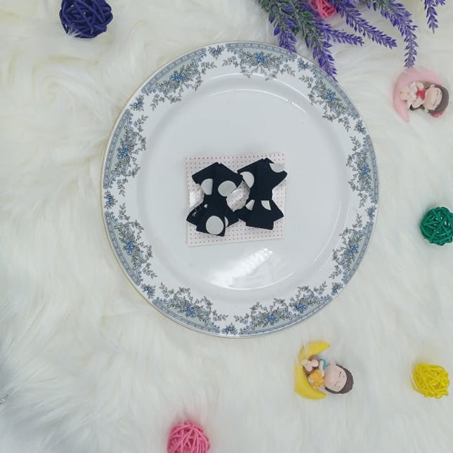 Bow Clips - Dots - Black - CTKA0034