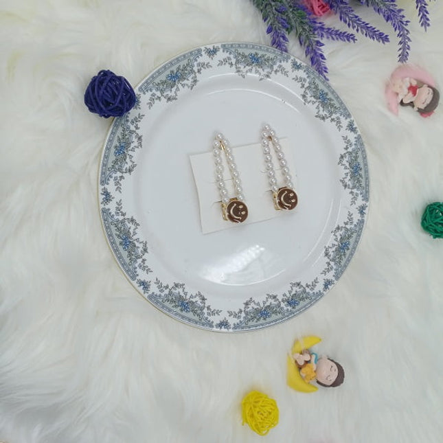 Smiley hair Clips - Brown- CTKA0077