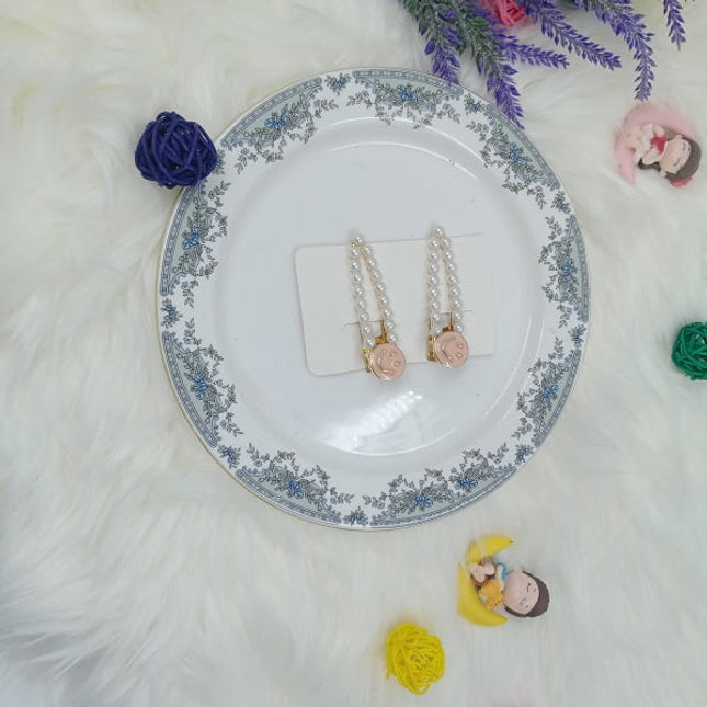 Smiley hair Clips - Light Pink - CTKA0082