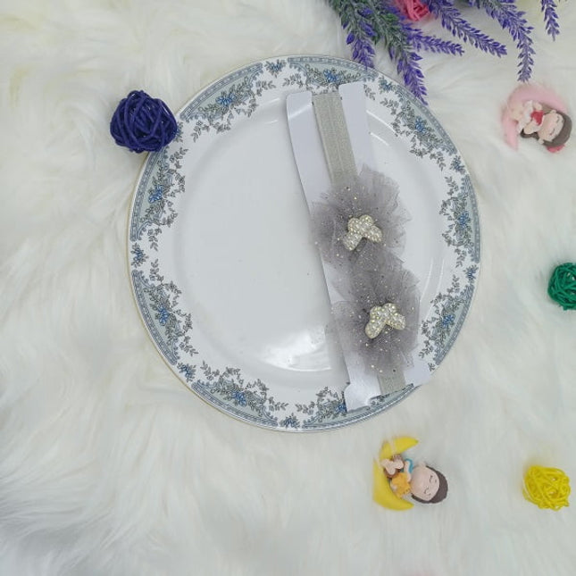 Hair Band - Cloth Type - Butterfly - Ash - CTKA0138