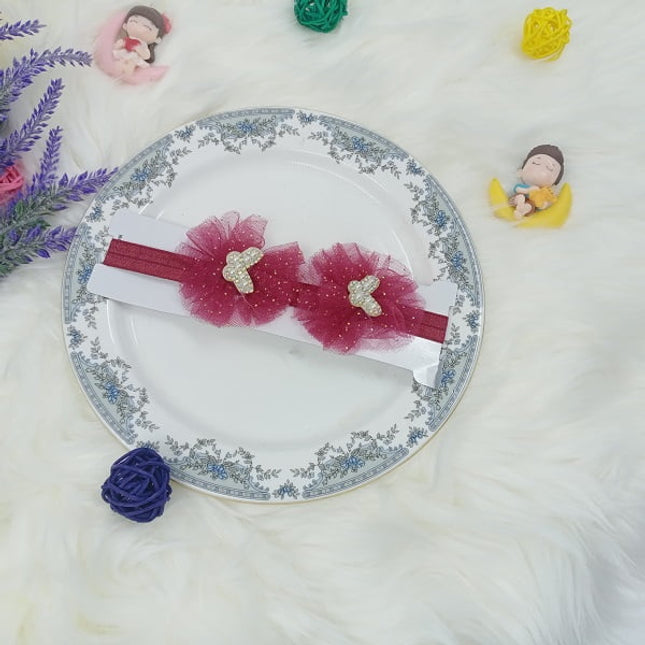 Hair Band - Cloth Type - Butterfly - Maron - CTKA0139