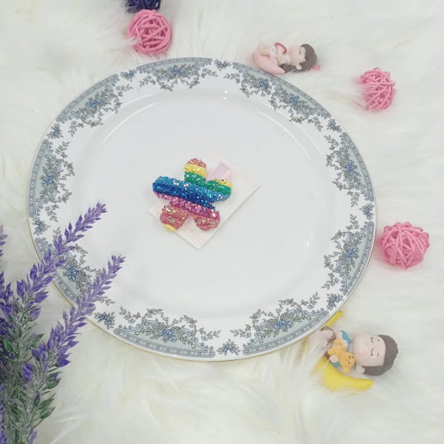 Rainbow hair Clip - Flower - CTKA0156