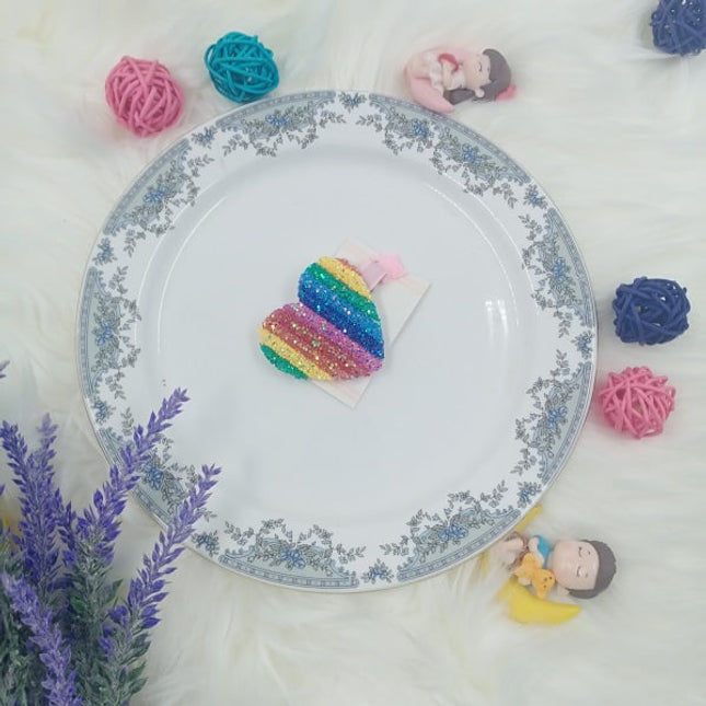 Rainbow hair Clip - Heart - CTKA0157