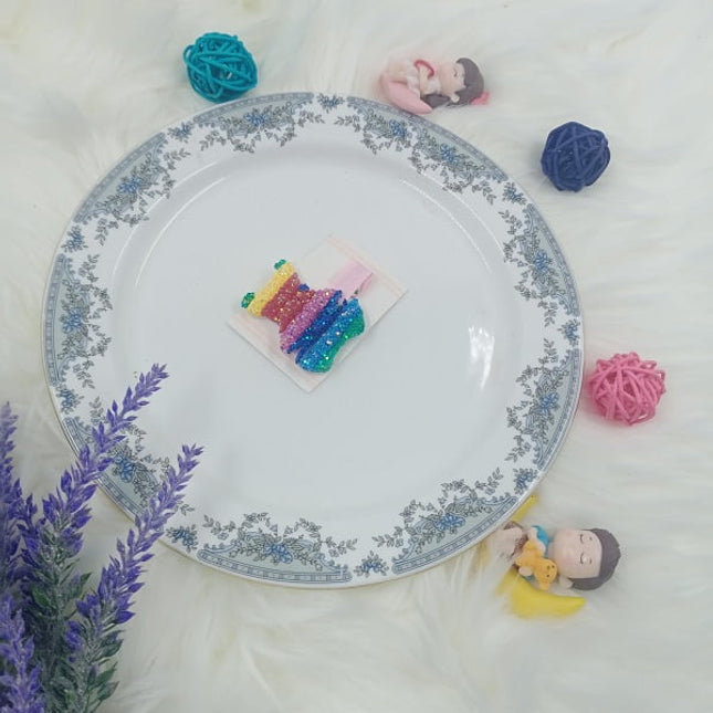 Rainbow hair Clip - Bear - CTKA0159