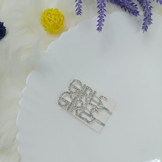 Stone Letter Clips - White Stone - Girls - CTKA0180