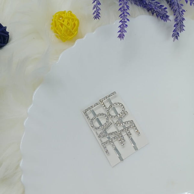 Stone Letter Clips - White Stone - Love - CTKA0181
