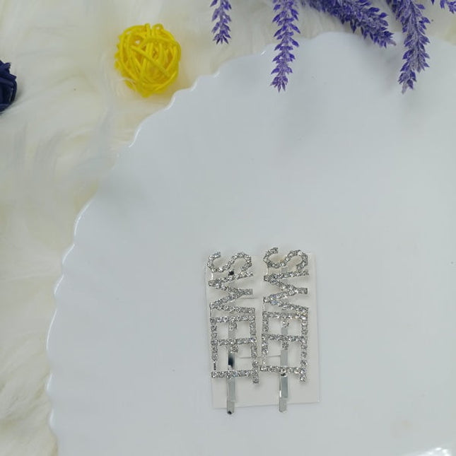 Stone Letter Clips - White Stone - Sweet - CTKA0183