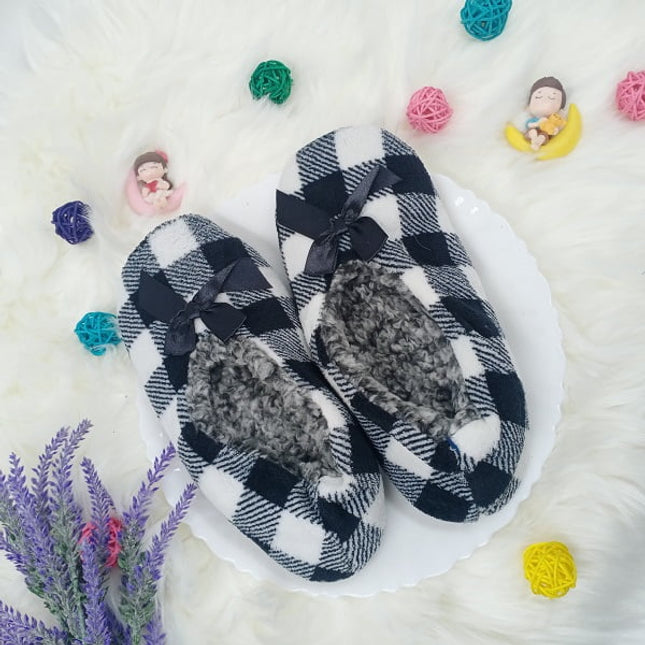Indoor Shoe - White N Black - Checked - CTKA0198