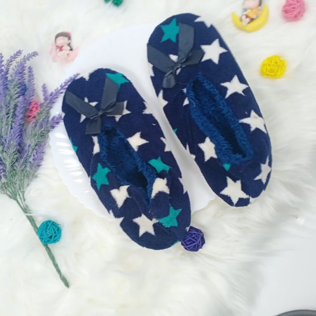 Indoor Shoe - White N Black - Blue - Star - CTKA0202