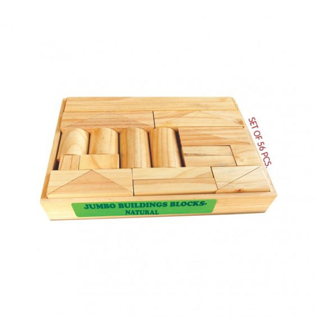 JUMBO BUILDING BLOCKS-NATURAL FINISH (SET OF 56 PCS.)
