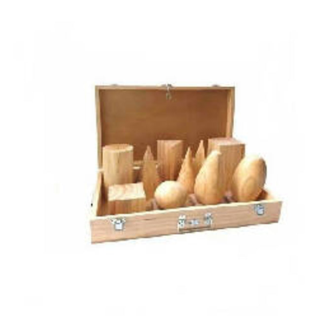 GEOMETRICAL SOLIDS-JUMBO (SET OF 10 PCS.) NATURAL WITH BOX