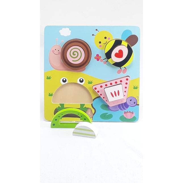 Wooden Toy 7"X7" PUZZLE BOARDINSECTS2 - EKT1312