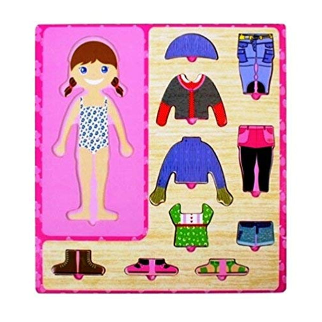 Wooden Dress-up Puzzle - Girl - EKT0001