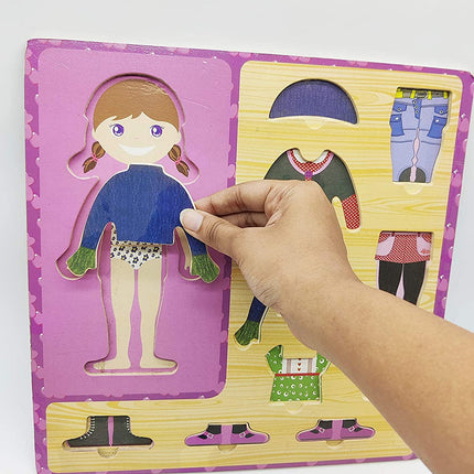 Wooden Dress-up Puzzle - Girl - EKT0001