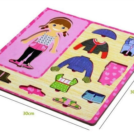 Wooden Dress-up Puzzle - Girl - EKT0001