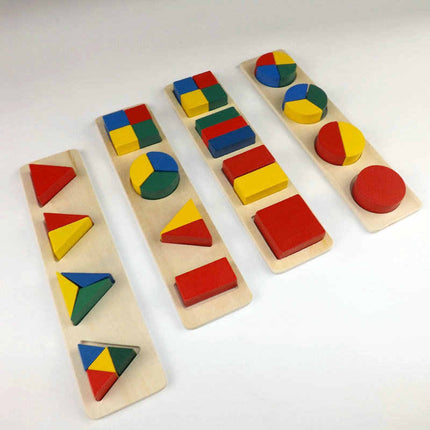 Wooden geometrical shape building block, Teaching Resources classic building blocks toy children Mo