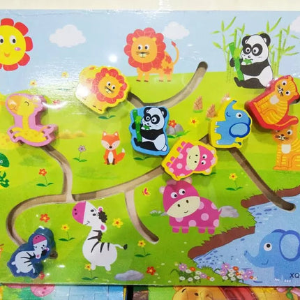 Wooden Toy - Find the Path Game puzzle for Toddlers - EKT1015