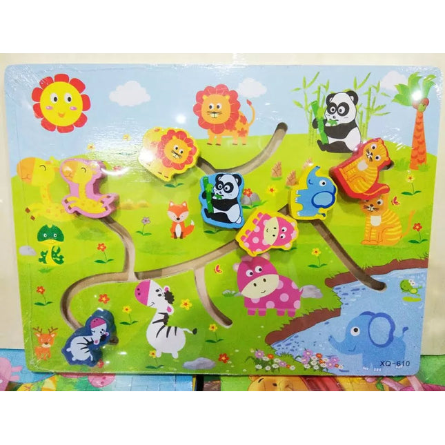 Wooden Toy - Find the Path Game puzzle for Toddlers - EKT1015
