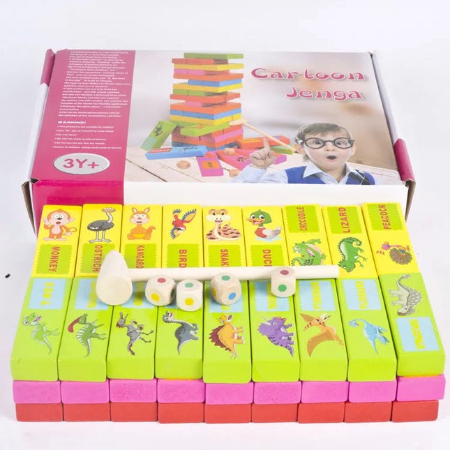 Wooden Toy - high quality - Cartoon jenga Puzzle - EKT1016