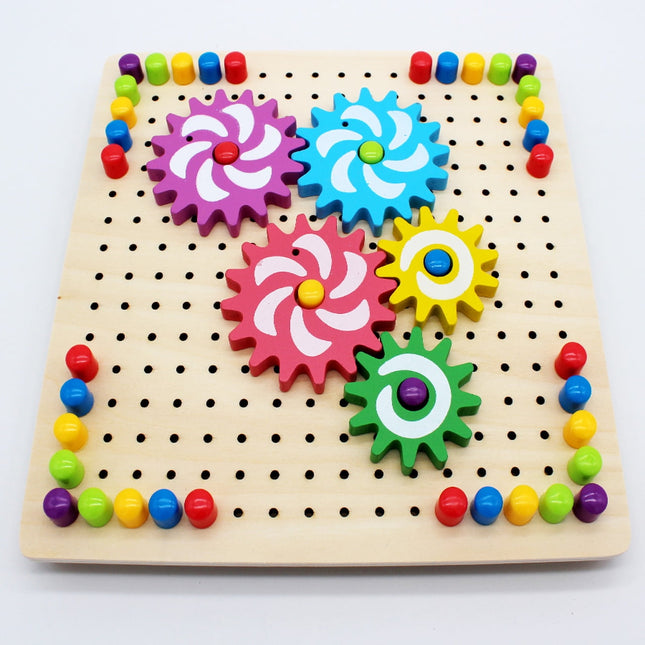 Wooden Toy - Rotating Gear Puzzle for kids - EKT1026