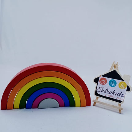 Wooden Rainbow stacking Toy - Open Ended Toy - High Quality - EKT1072