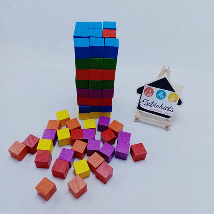 Wooden Colorfull Blocks - Open ended - Stacking , building , color sorting - EKT1076