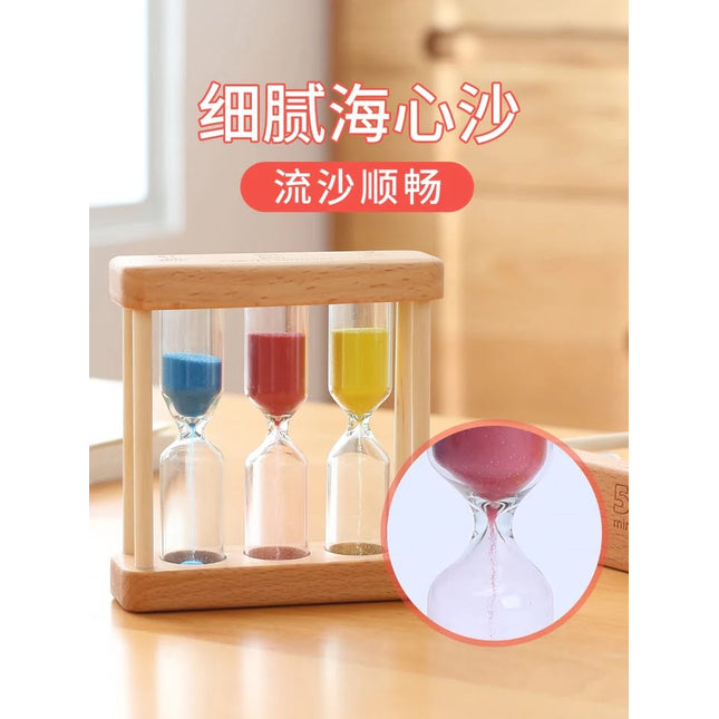 Sand Timer Sand Clock 3in1 3x Wood Sandglass Hourglass (1 3 5) Minute Sand Timer, 3 in 1 Sand Timer