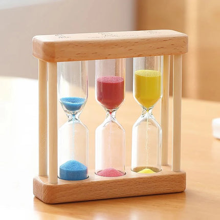 Sand Timer Sand Clock 3in1 3x Wood Sandglass Hourglass (1 3 5) Minute Sand Timer, 3 in 1 Sand Timer