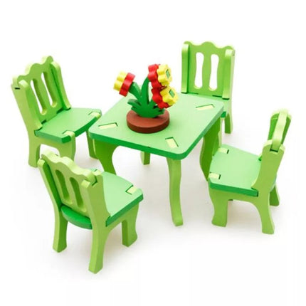 Extrokids Wooden 3D assembling furniture Chair blocks toys - EKT1295
