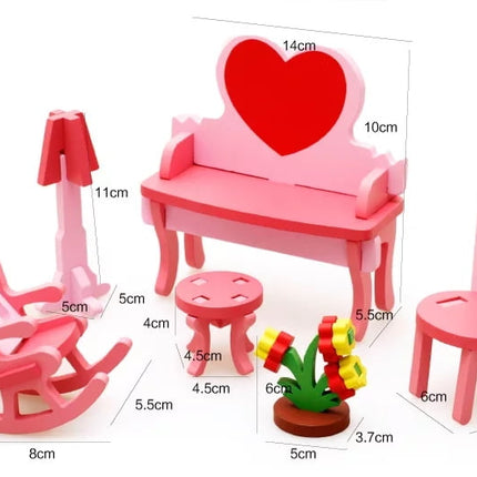 Extrokids 3D Assembling Furniture Dressing Table Puzzle Blocks Toy - EKT1296