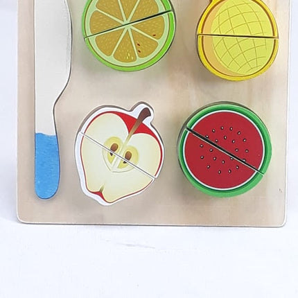 Wooden Fruit Cutting Set Toy , Realistic Sliceable Fruits with Velcro , Cooking Play House Set , Educational Toys Kids 3 + Years PINE APPLE2 - EKT1301
