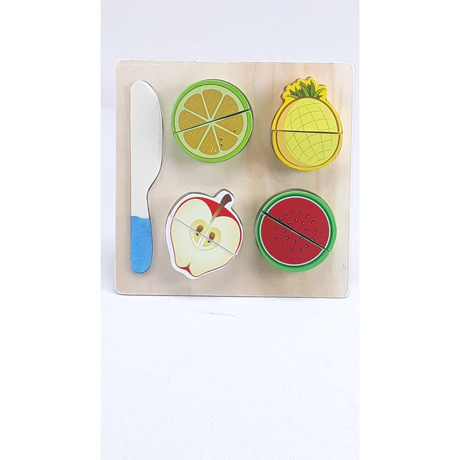Wooden Fruit Cutting Set Toy , Realistic Sliceable Fruits with Velcro , Cooking Play House Set , Educational Toys Kids 3 + Years PINE APPLE2 - EKT1301