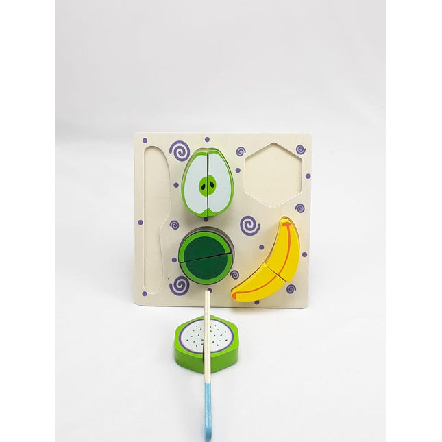 Wooden Fruit Cutting Set Toy , Realistic Sliceable Fruits with Velcro , Cooking Play House Set , Educational Toys Kids 3 + Years BANANA2 - EKT1302