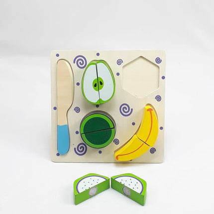 Wooden Fruit Cutting Set Toy , Realistic Sliceable Fruits with Velcro , Cooking Play House Set , Educational Toys Kids 3 + Years BANANA2 - EKT1302