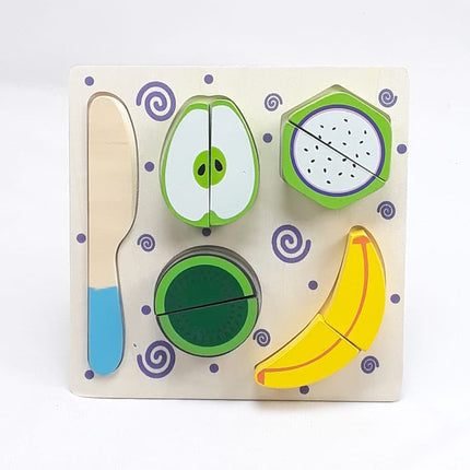 Wooden Fruit Cutting Set Toy , Realistic Sliceable Fruits with Velcro , Cooking Play House Set , Educational Toys Kids 3 + Years BANANA2 - EKT1302