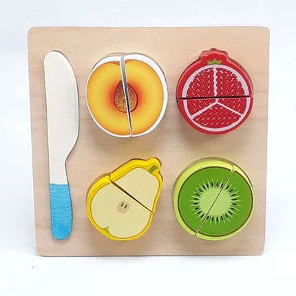 Wooden Fruit Cutting Set Toy , Realistic Sliceable Fruits with Velcro , Cooking Play House Set , Educational Toys Kids 3 + Years POMOGRANET2 - EKT1303