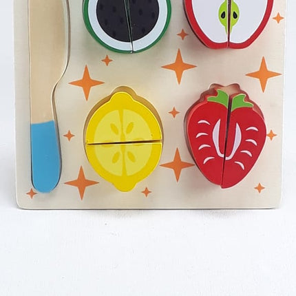 Wooden Fruit Cutting Set Toy , Realistic Sliceable Fruits with Velcro , Cooking Play House Set , Educational Toys Kids 3 + Years STRAWBERRY2 - EKT1304