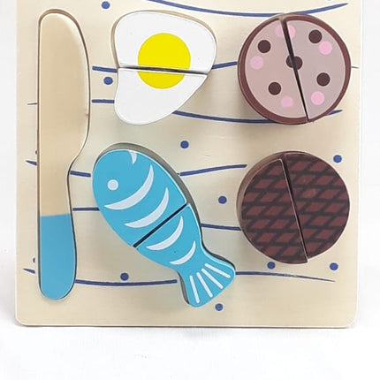 Wooden Fruit Cutting Set Toy , Realistic Sliceable Fruits with Velcro , Cooking Play House Set , Educational Toys Kids 3 + Years NON VEG2 - EKT1305