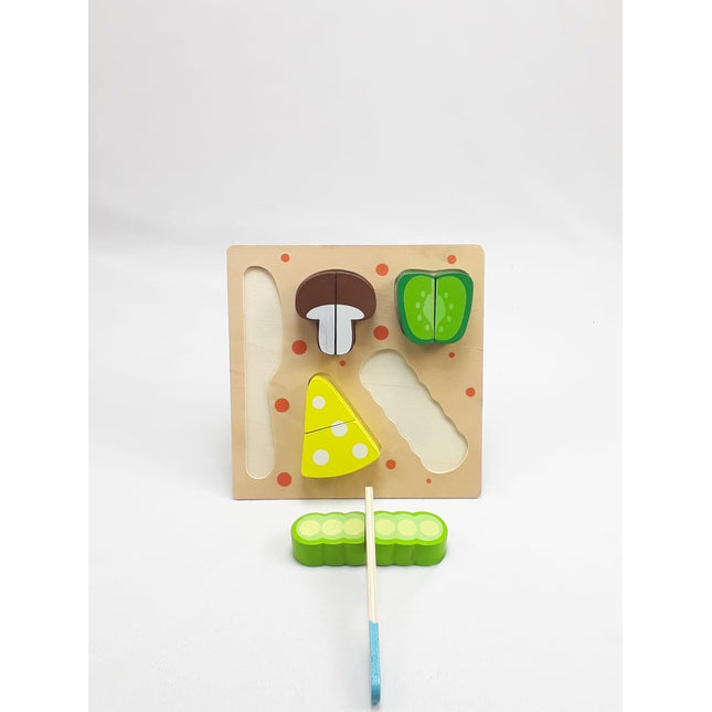 Wooden Fruit Cutting Set Toy , Realistic Sliceable Fruits with Velcro , Cooking Play House Set , Educational Toys Kids 3 + Years MUSHROOM2 - EKT1308