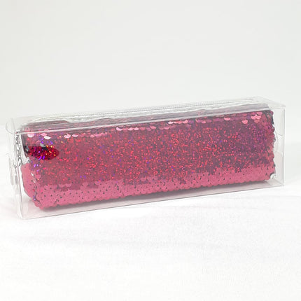 Extraordinary Creativity Sequin and Canvas Pencil Case, Pencil Bag Cosmetics Makeup Colorful & Useful pure handmade POUCHDARK PINK - EKC1319