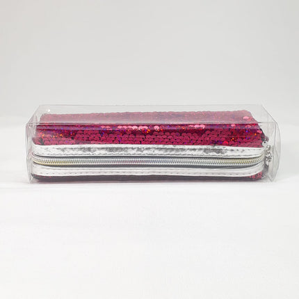 Extraordinary Creativity Sequin and Canvas Pencil Case, Pencil Bag Cosmetics Makeup Colorful & Useful pure handmade POUCHDARK PINK - EKC1319